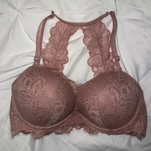 Victoria's Secret Pink Push up Lace Racerback Bra 34D Front Closure